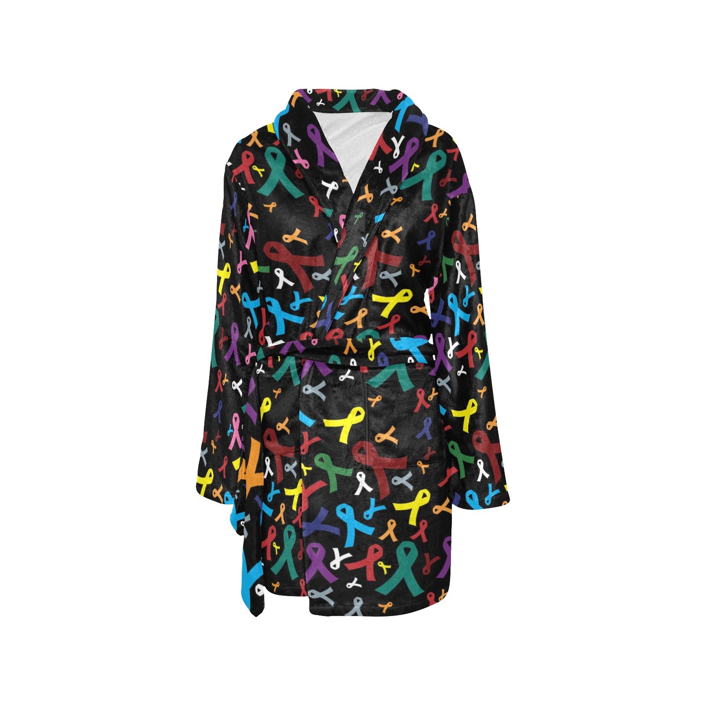 Cancer Awareness Pattern Print Design 03 Women's Fleece Robe