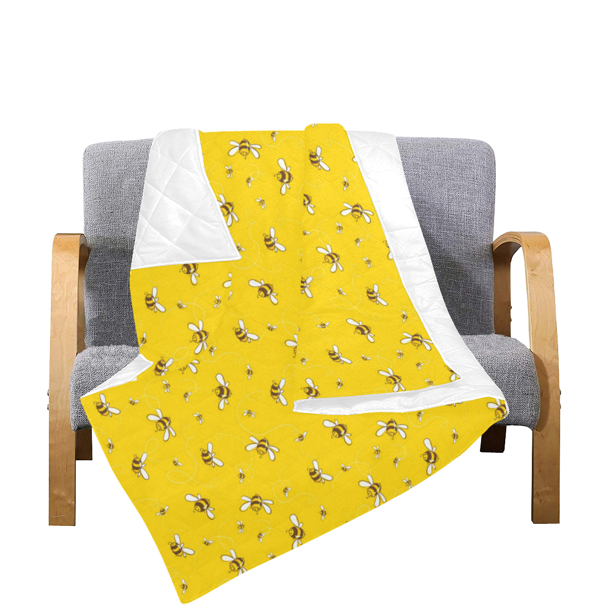 Bee Pattern Print Design 05 Premium Quilt