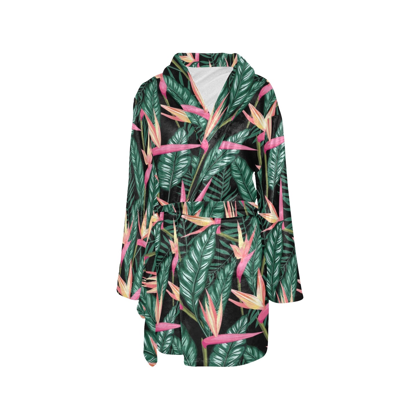 Bird Of Paradise Pattern Print Design BOP03 Women's Fleece Robe