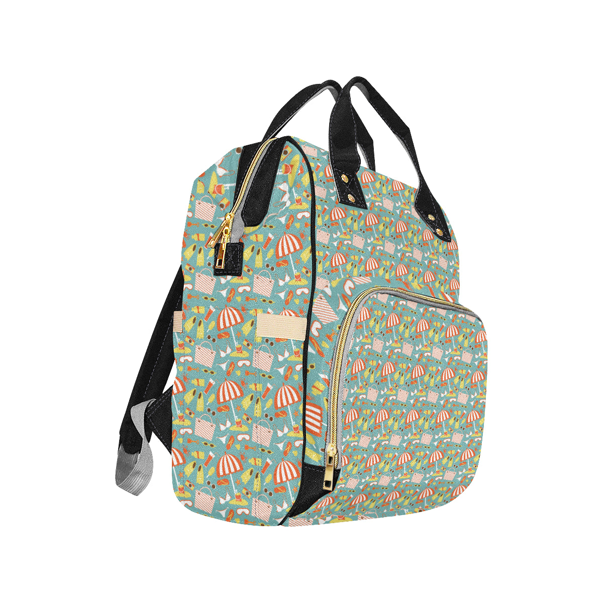 Beach Scene Pattern Print Design 02 Diaper Bag Backpack