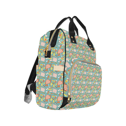 Beach Scene Pattern Print Design 02 Diaper Bag Backpack