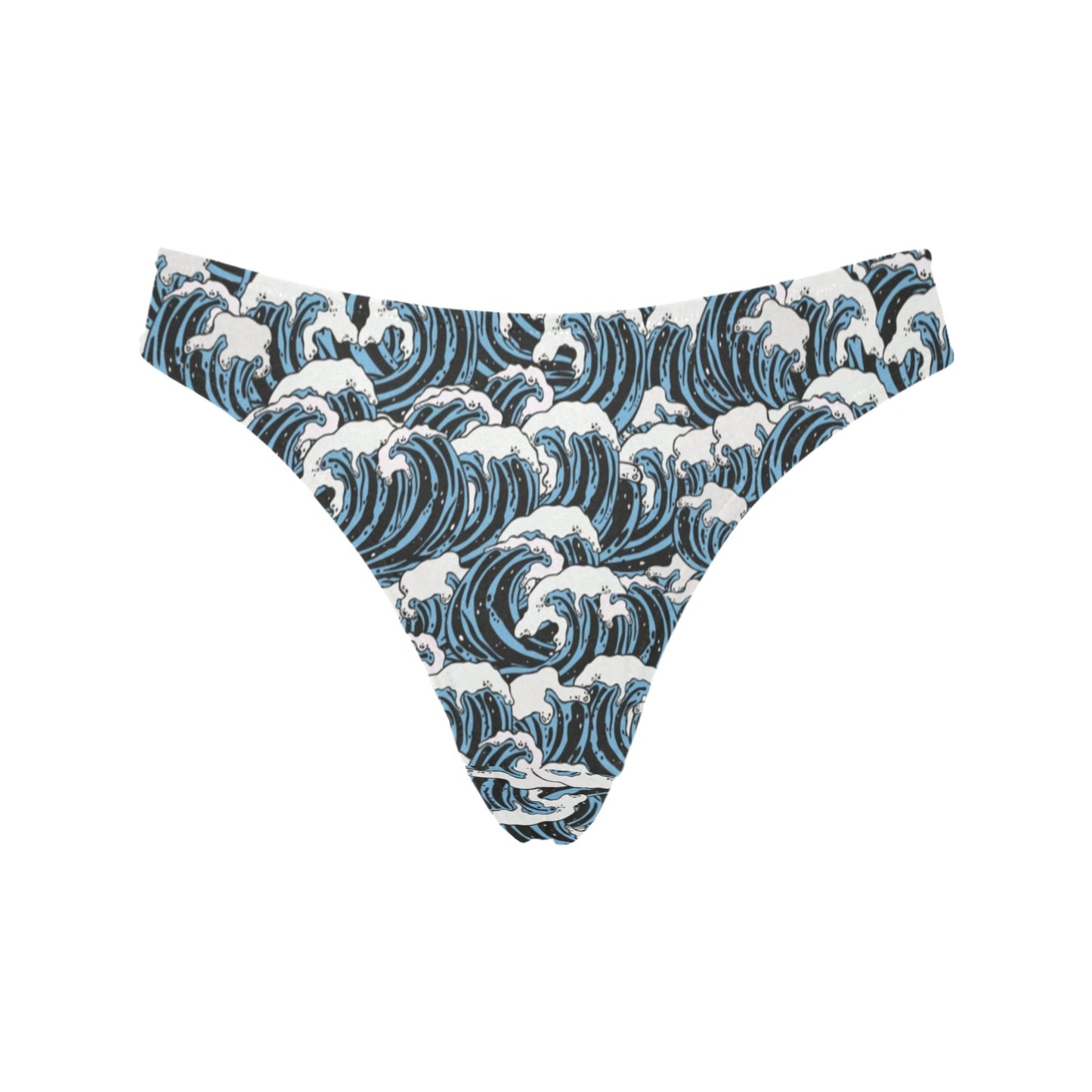 Surf Wave Pattern Print Women's Thongs