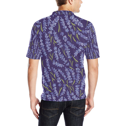 Lavender Pattern Print Design 03 Men Polo Shirt