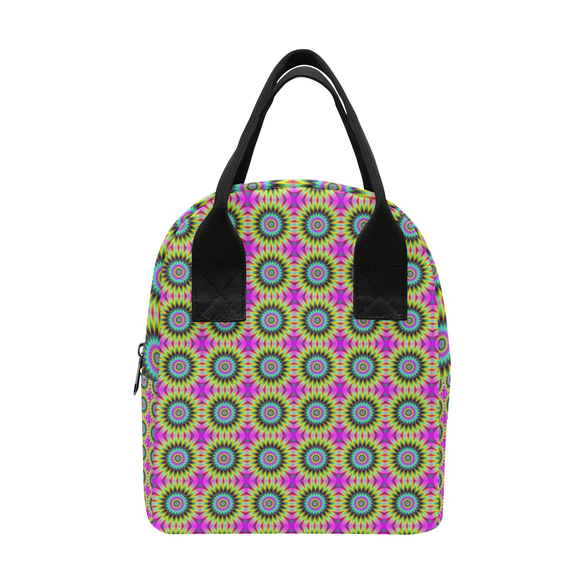 Optical illusion Flower Rainbow Style Insulated Lunch Bag