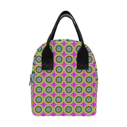 Optical illusion Flower Rainbow Style Insulated Lunch Bag