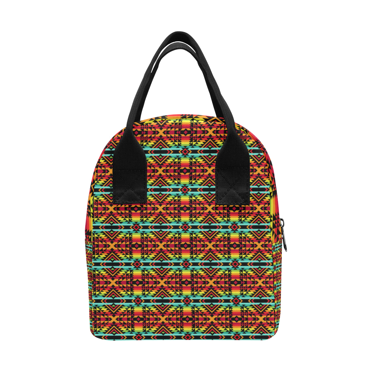 Kente Red Design African Print Insulated Lunch Bag
