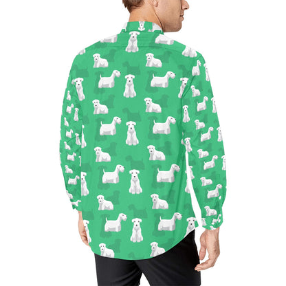 Sealyham Terriers Print Design LKS301 Men's Long Sleeve Dress Shirt