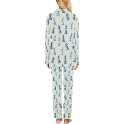 Chess Pattern Print Design 02 Women's Long Pajama Set