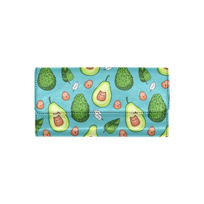 Avocado Pattern Print Design AC05 Women's Trifold Wallet