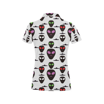 Alien Pattern Print Design 06 Women's Polo Shirt