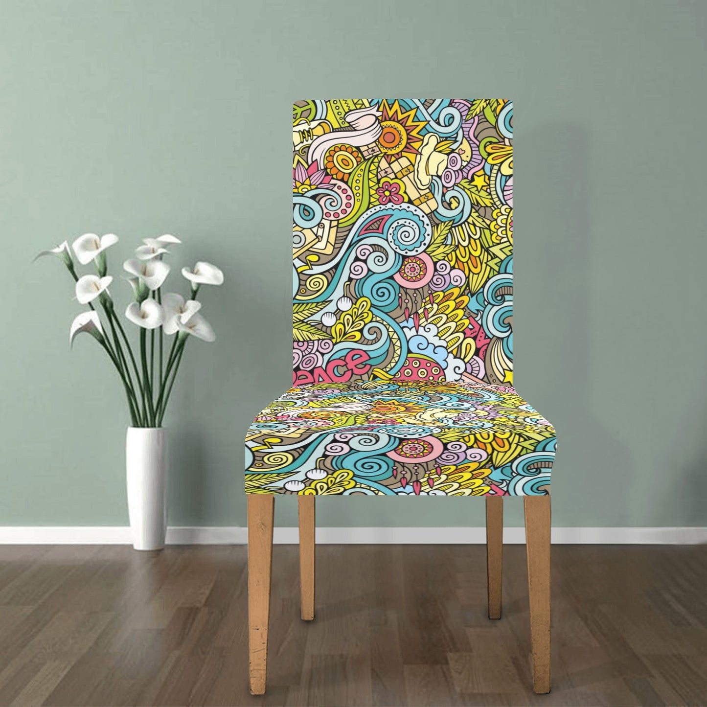 Hippie Print Design LKS301 Dining Chair Slipcover