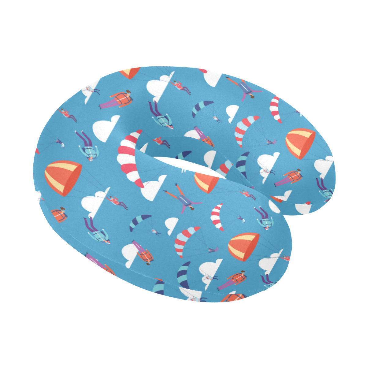 Skydiving Pattern Print Design 03 U-Shaped Travel Neck Pillow