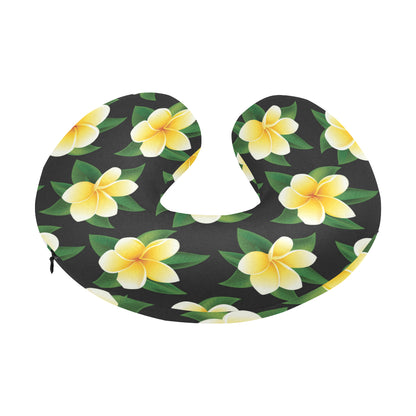 Plumeria Pattern Print Design A03 U-Shaped Travel Neck Pillow