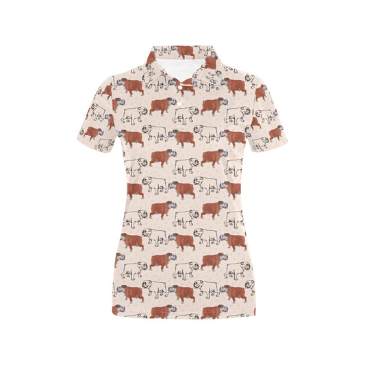 Bulldogs Pattern Print Design 04 Women's Polo Shirt