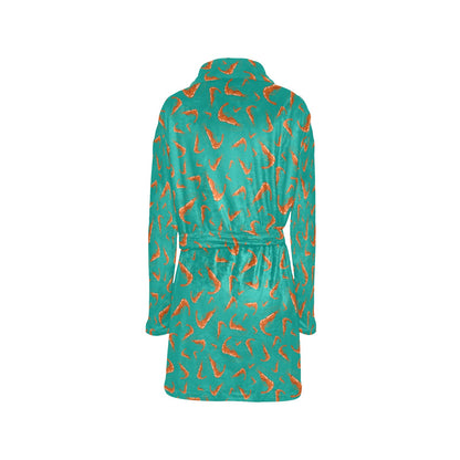 Shrimp Print Design LKS301 Women's Fleece Robe
