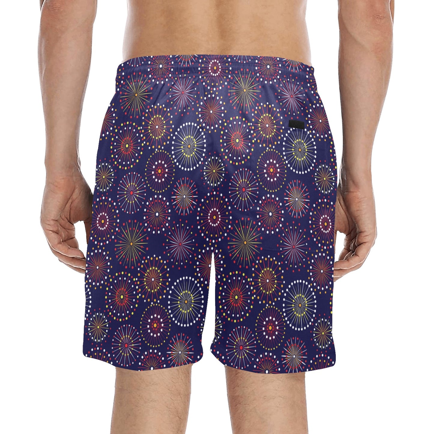 Firework Flower Style Print Design LKS302 Men's Swim Trunks Beach Shorts