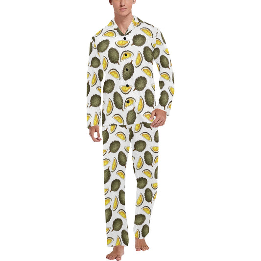 Durian Pattern Print Design DR03 Men's Long Pajama Set