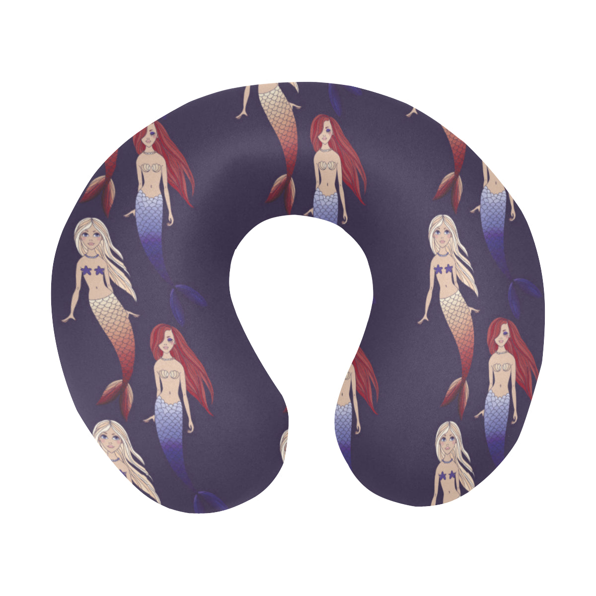 Mermaid Pattern Print Design 02 U-Shaped Travel Neck Pillow