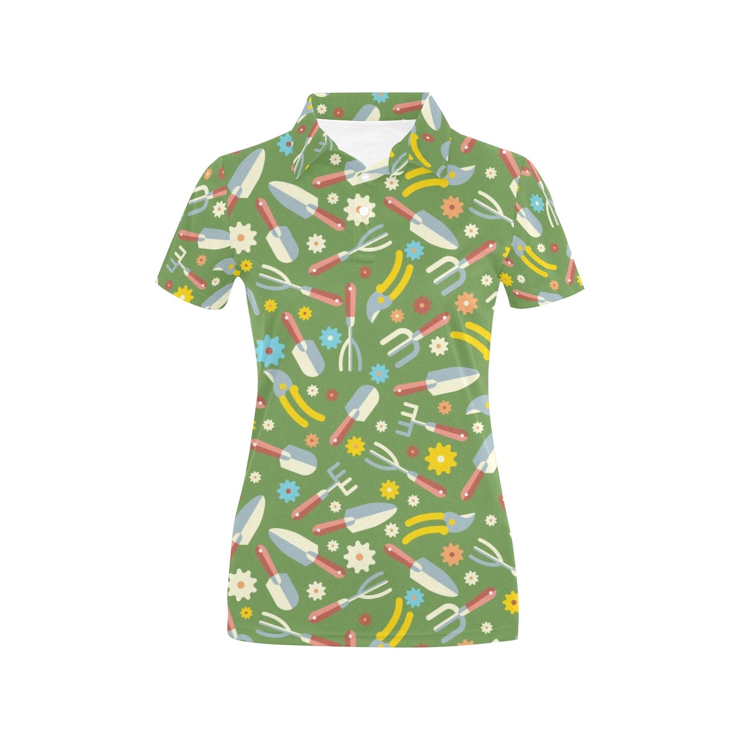Gardening Pattern Print Design G06 Women's Polo Shirt