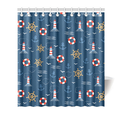 Nautical Pattern Print Design A06 Shower Curtain