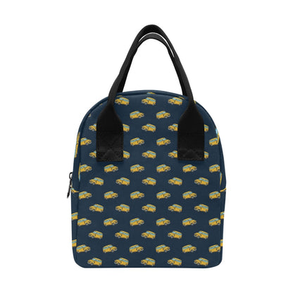 School Bus Print Design LKS302 Insulated Lunch Bag