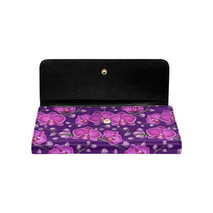 Orchid Purple Pattern Print Design OR02 Women's Trifold Wallet