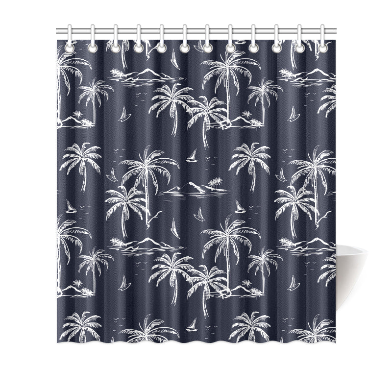 Pacific island Pattern Print Design A02 Shower Curtain