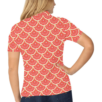Grapefruit Pattern Print Design GF07 Women's Polo Shirt