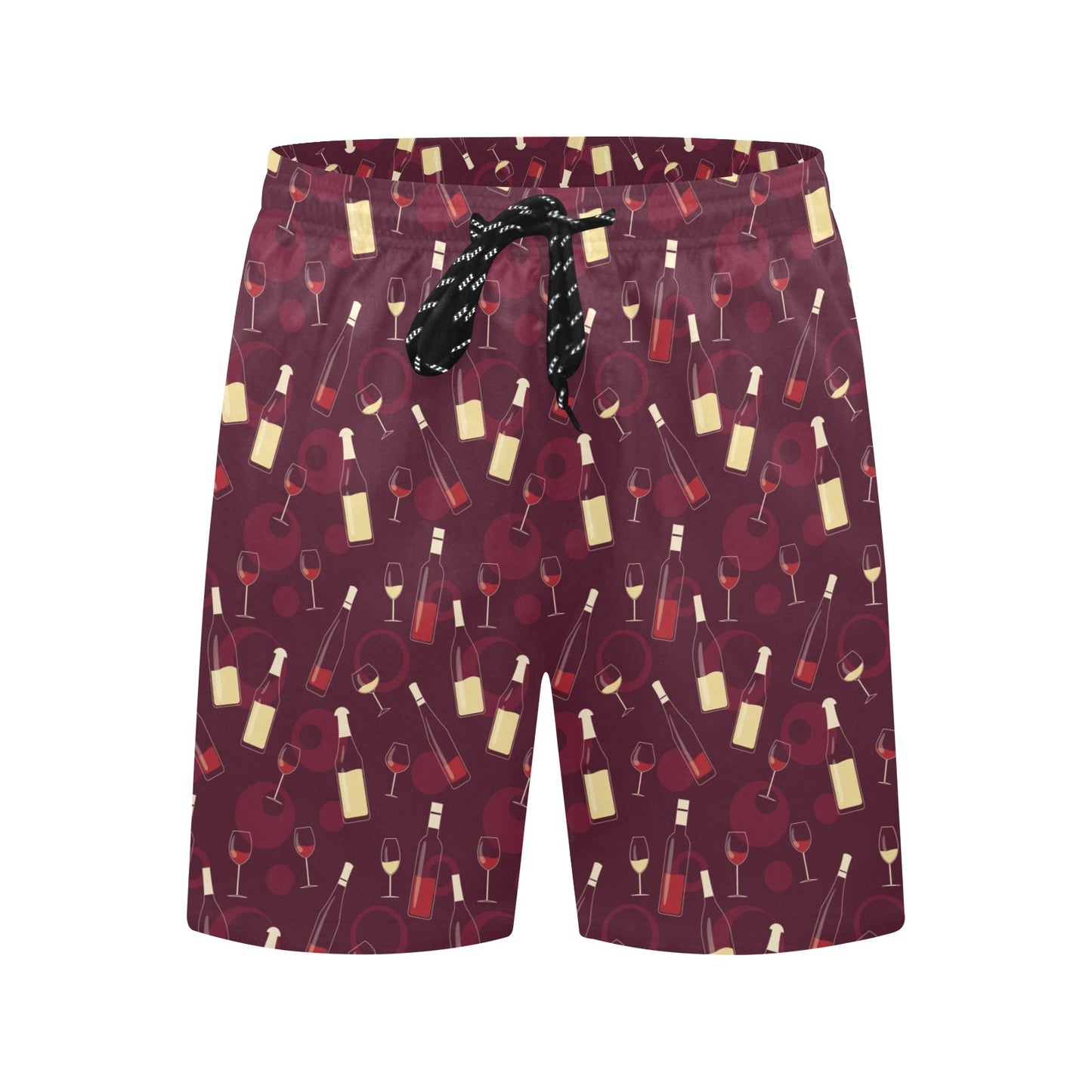 Wine Themed Print Design LKS302 Men's Swim Trunks Beach Shorts