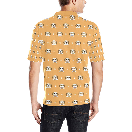 Shih Tzu Print Design LKS303 Men Polo Shirt