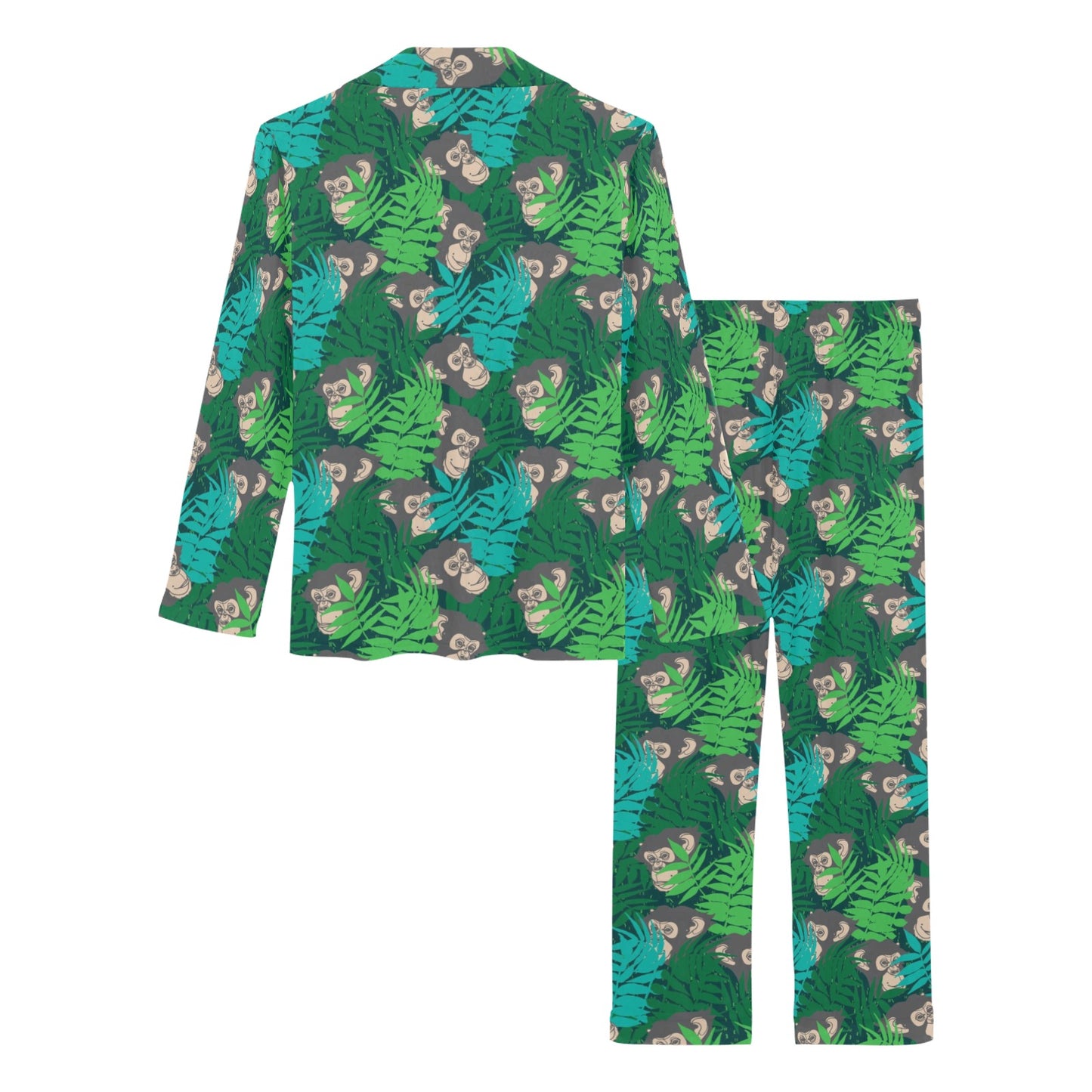 Chimpanzee Pattern Print Design 01 Women's Long Pajama Set