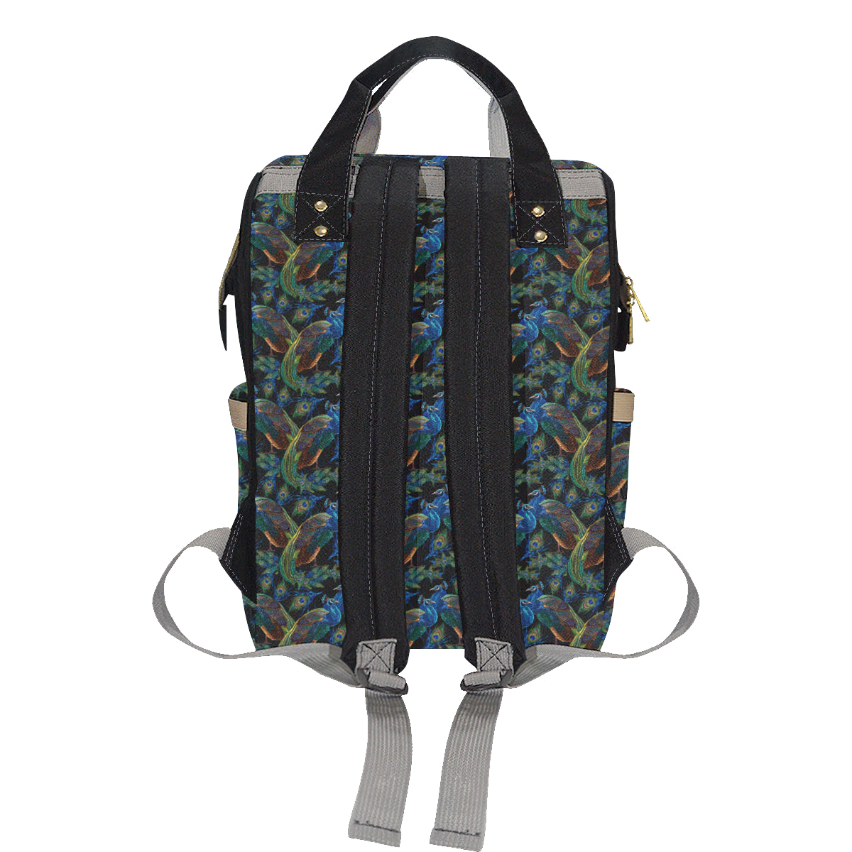Peacock Themed Design Print Diaper Bag Backpack
