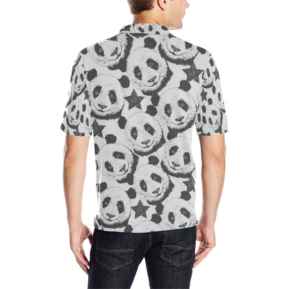 Panda Pattern Print Design A02 Men Polo Shirt