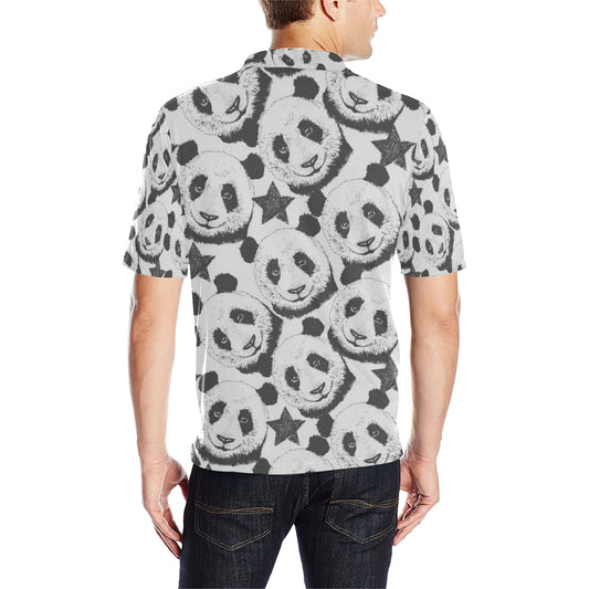 Panda Pattern Print Design A02 Men Polo Shirt