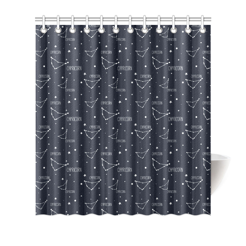 Capricorn Zodiac Pattern Print Design 01 Shower Curtain