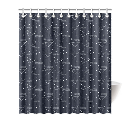 Capricorn Zodiac Pattern Print Design 01 Shower Curtain
