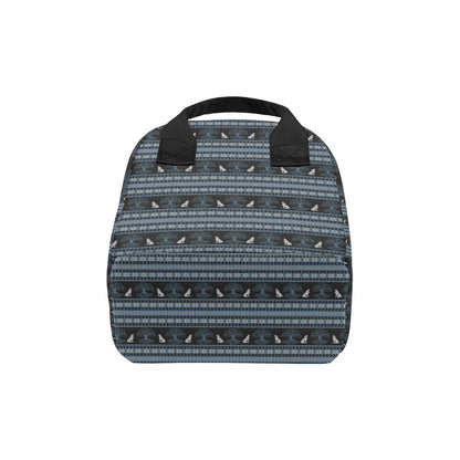 Wolf Tree of Life Knit Design Print Insulated Lunch Bag