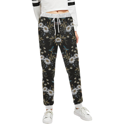 Hummingbird with Embroidery Themed Print Unisex Sweatpants