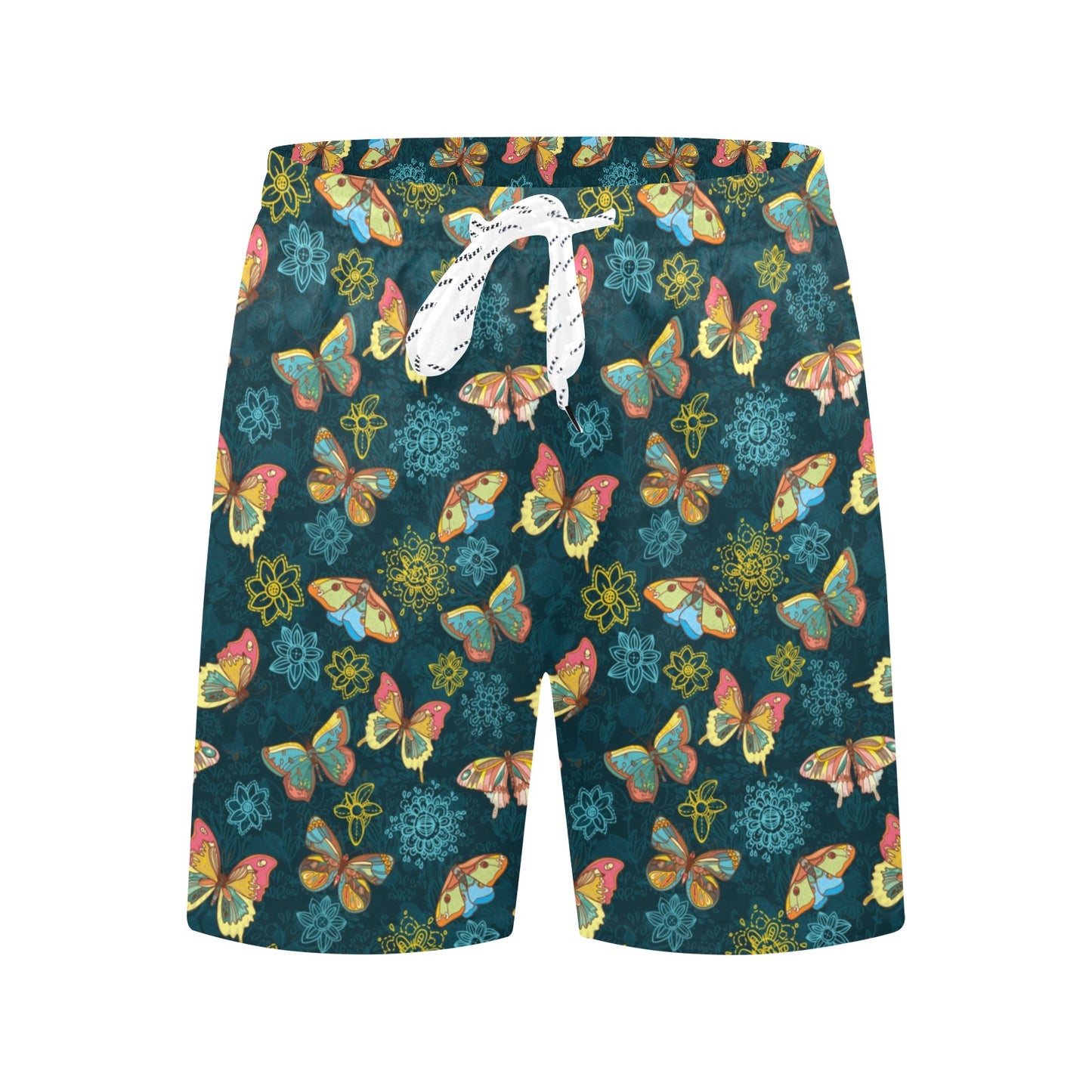Butterfly Hand Draw Print Pattern Men's Swim Trunks Beach Shorts