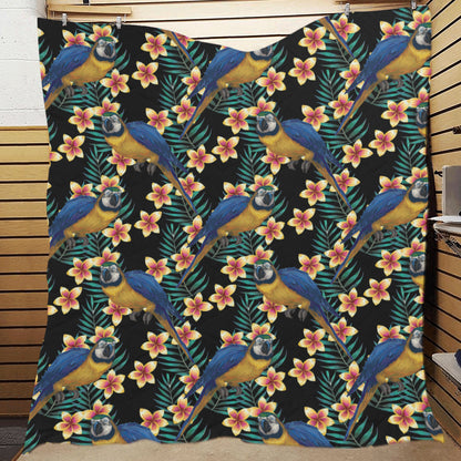 Macaw Pattern Print Design 01 Premium Quilt