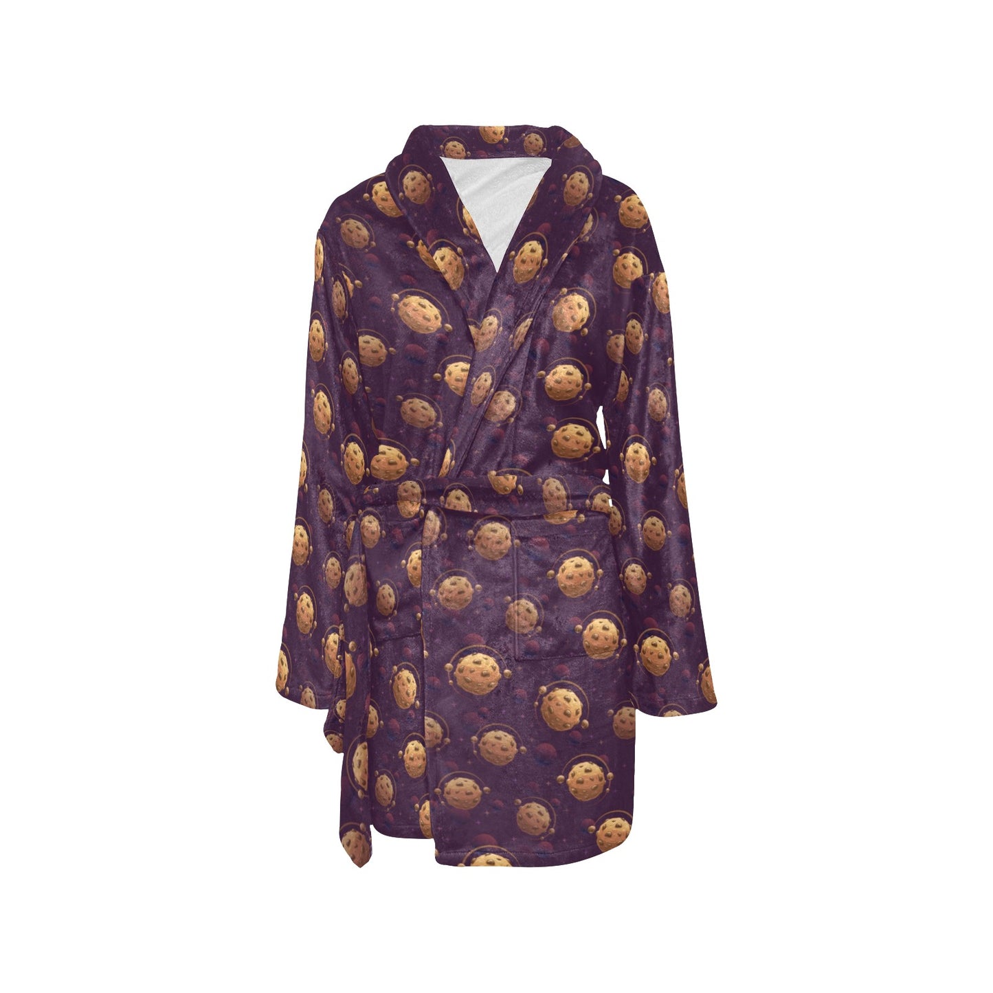 Cookie Pattern Print Design 03 Women's Fleece Robe