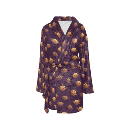 Cookie Pattern Print Design 03 Women's Fleece Robe