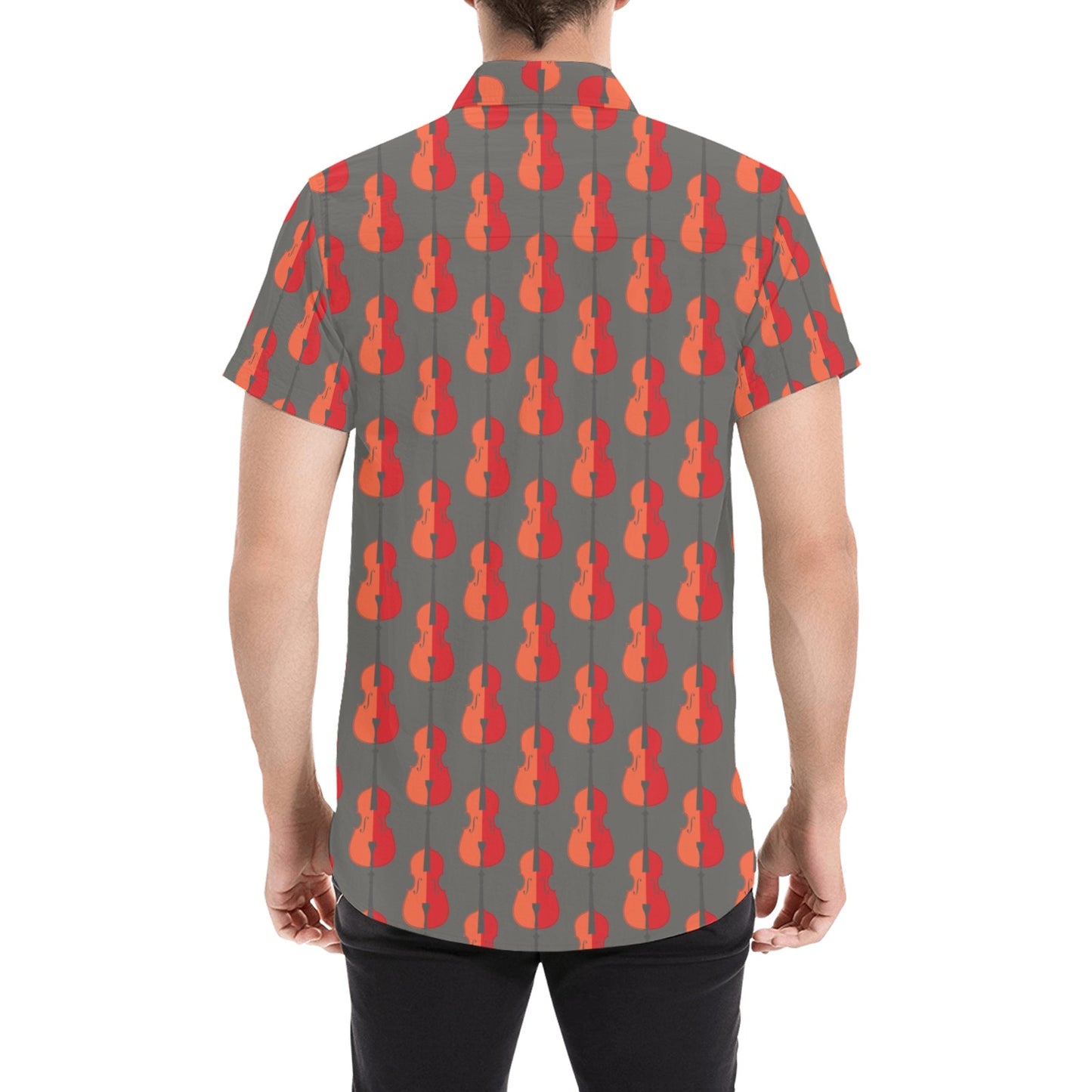 Cello Print Design LKS401 Men Short Sleeve Button Up Shirt