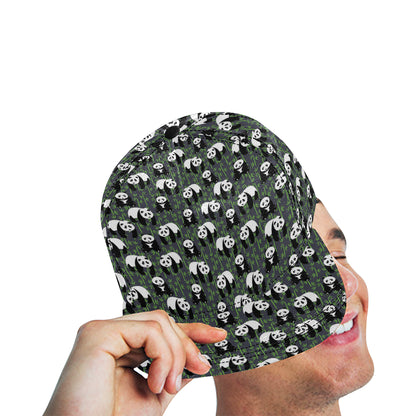 Panda Bear Bamboo Themed Print Snapback Cap