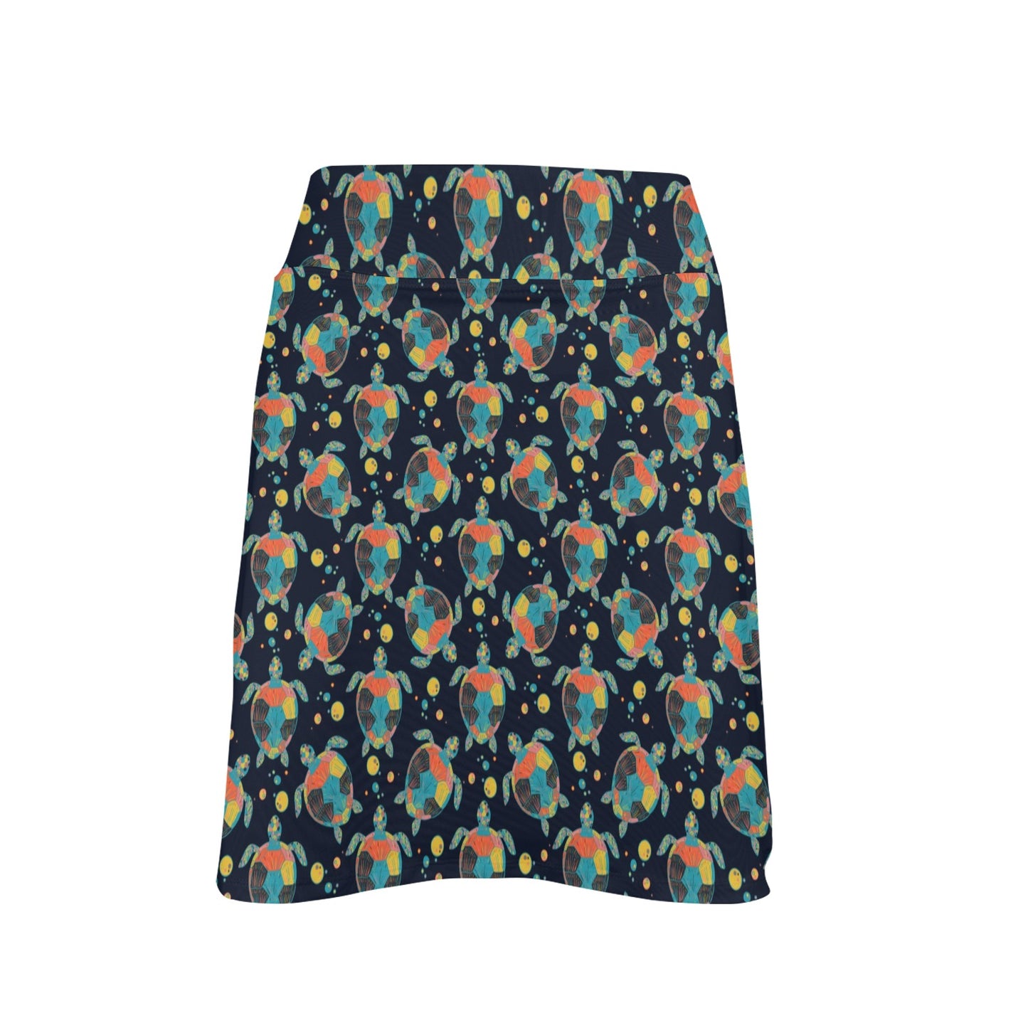 Sea Turtle Colorful with bubble Print 17" Golf & Pickleball Skort with Pockets