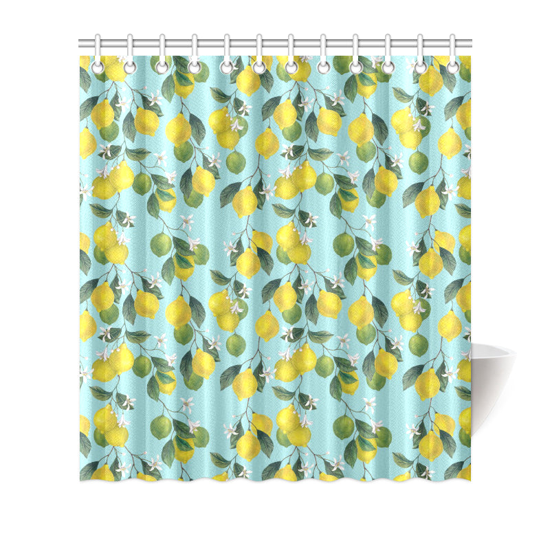 Lemon Pattern Print Design LM05 Shower Curtain