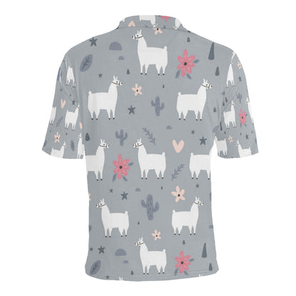 Llama Pattern Print Design 010 Men Polo Shirt