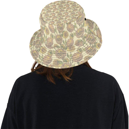 Dahlia Pattern Print Design DH09 Unisex Bucket Hat