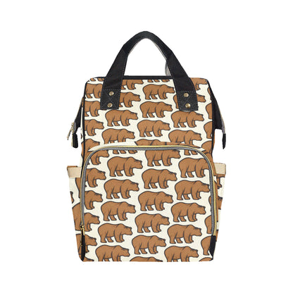 Bear Pattern Print Design BE05 Diaper Bag Backpack