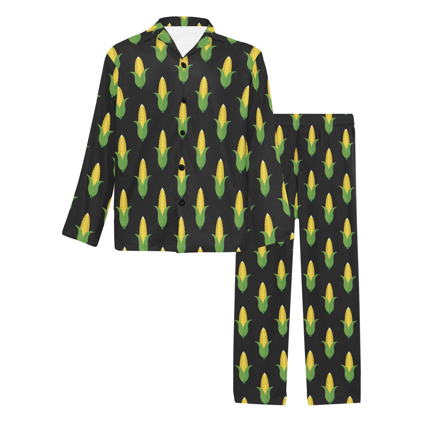 Corn Pattern Print Design 05 Men's Long Pajama Set